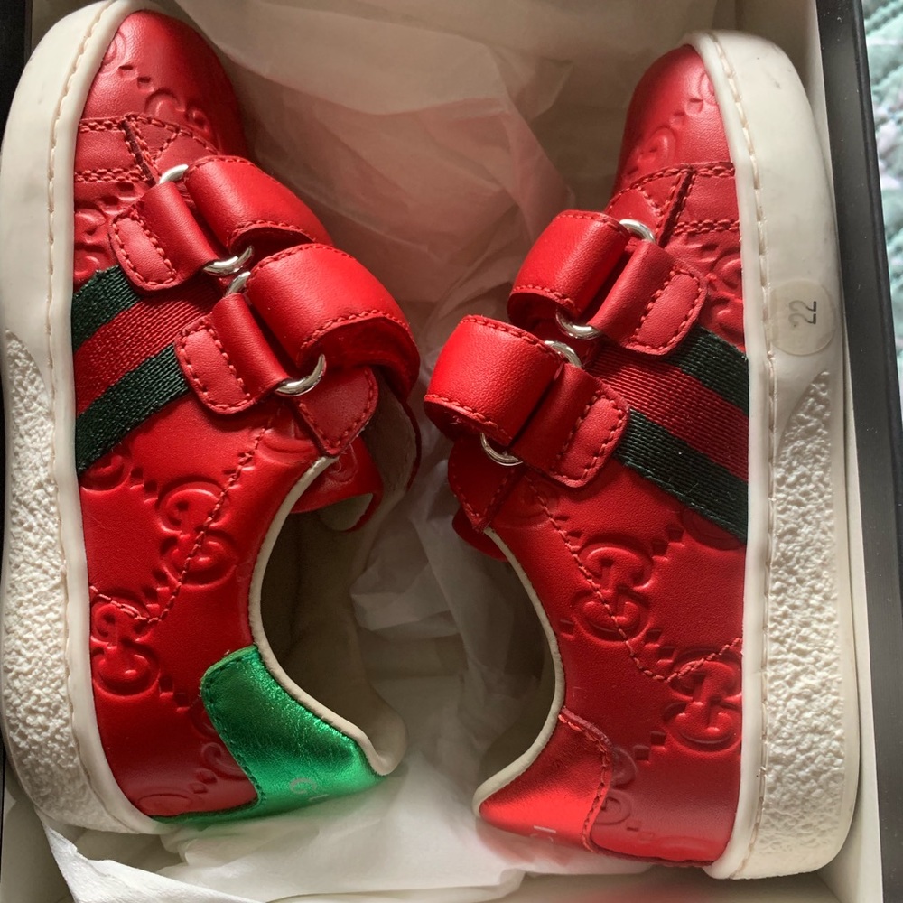 Toddler Ace Gucci Signature Sneakers Size 22